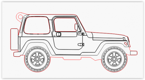 Brelok Jeep Wrangler TJ bok